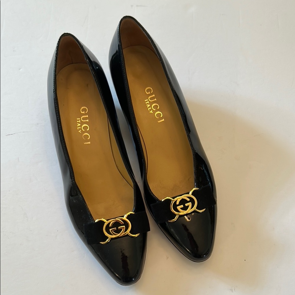 Gucci Black Leather Flats - Picture 2 of 16